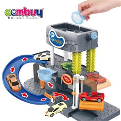 CB812830 CB813056 - Discolor car wash plastic parking lot set railway track toy